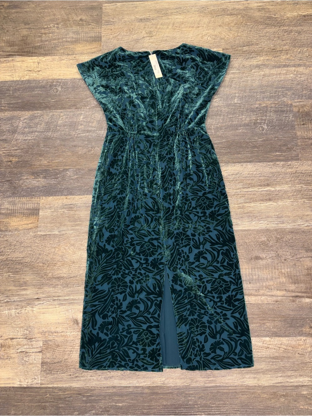 NWT Shoshanna Marla Teal Velvet Burnout Floral Midi Dress